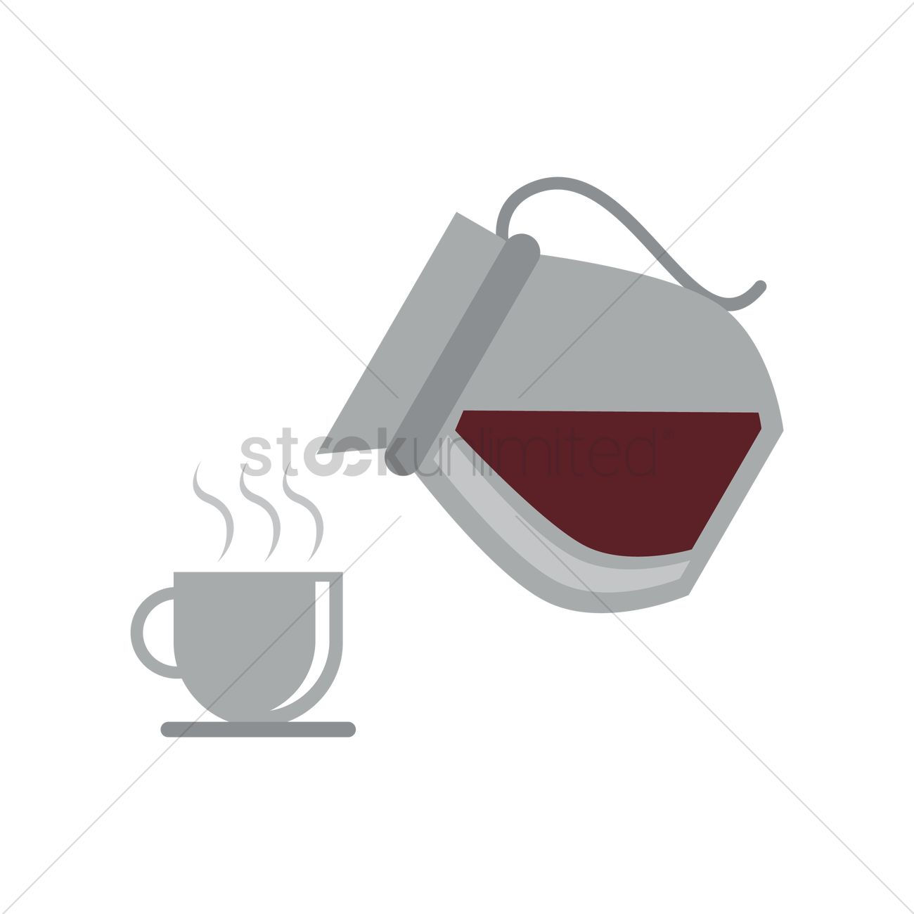 1300x1300 Jug Pouring Coffee Into A Cup Vector Image