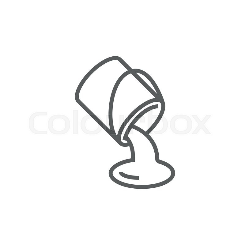 800x800 Paint Pouring From Bucket Thick Line Stock Vector Colourbox