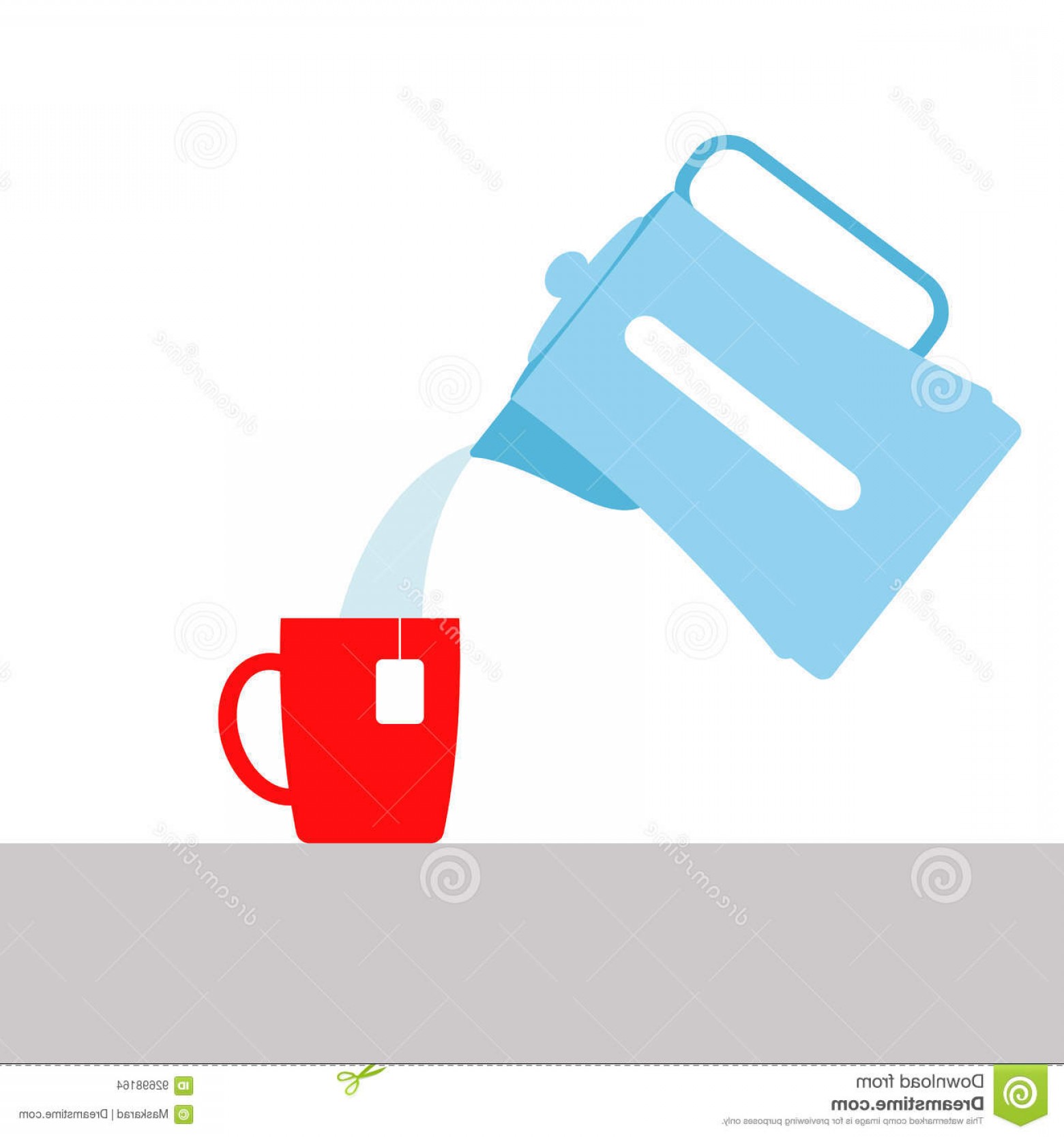 1560x1668 Stock Illustration Vector Illustration Pouring Boiling Water