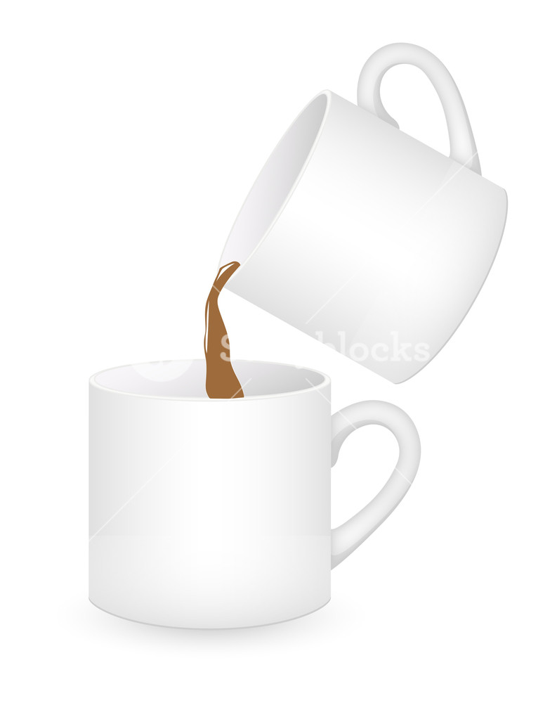 793x1000 Coffee Cups Pouring Vector Royalty Free Stock Image