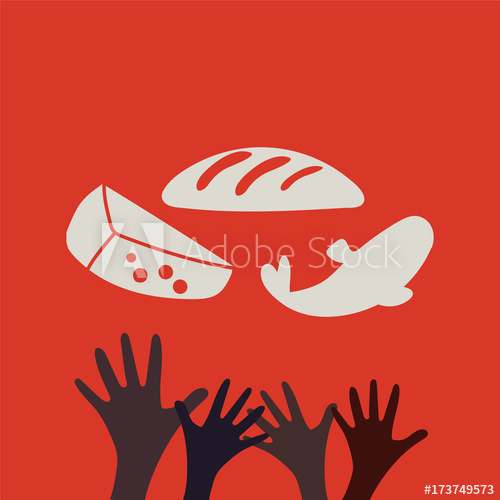 500x500 Stop Hunger, Malnutrition Or Starvation Vector Illustration Great