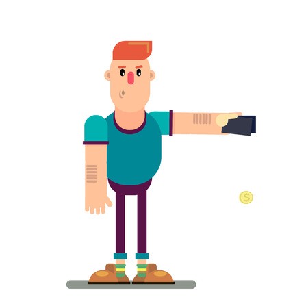 450x450 Businessman Empty Wallet, Crisis, Bankruptcy, Poverty Cartoon