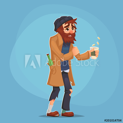 500x500 Homeless Bum Poor Man Adult Beg Money And Need Help Isolated