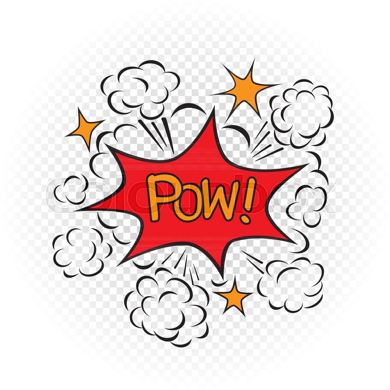 800x800 Pow Explode Cartoon Illustration On Stock Vector Colourbox