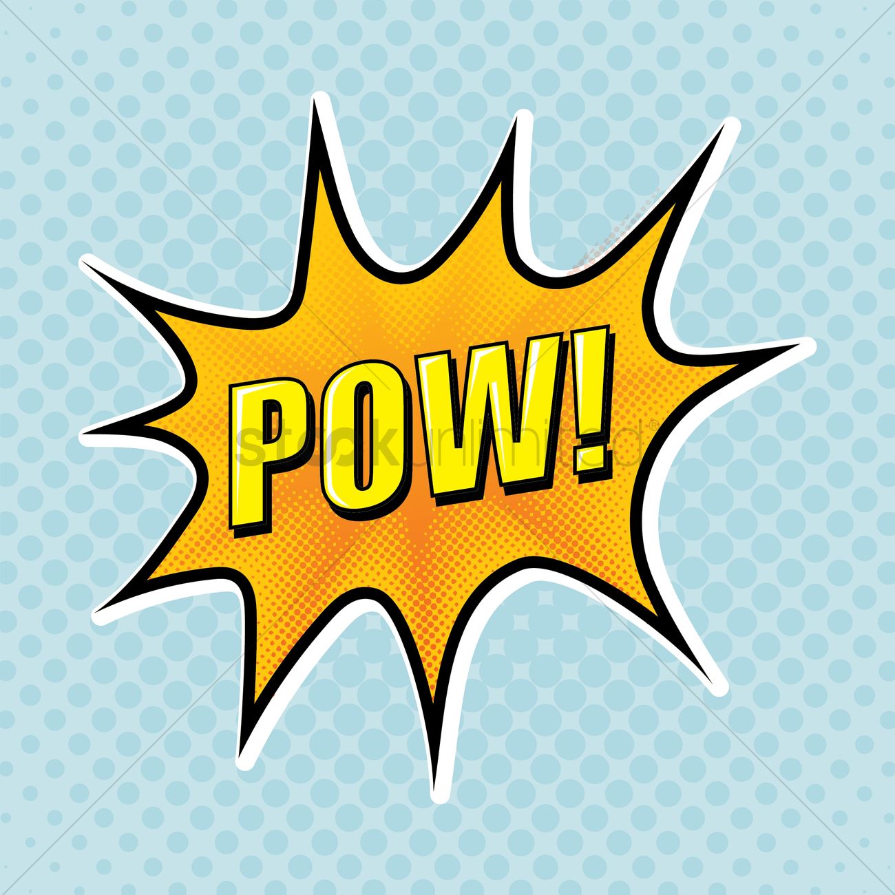 1300x1300 Comic Bubble Pow Vector Image