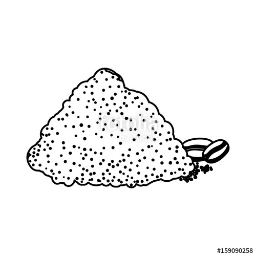 500x500 Instant Coffee Powder Icon Vector Illustration Graphic Design