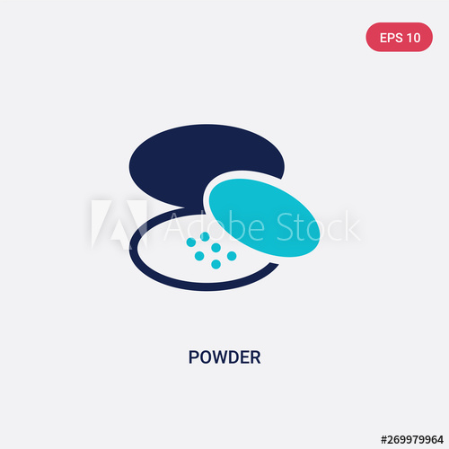 500x500 Two Color Powder Vector Icon From Beauty Concept Isolated Blue