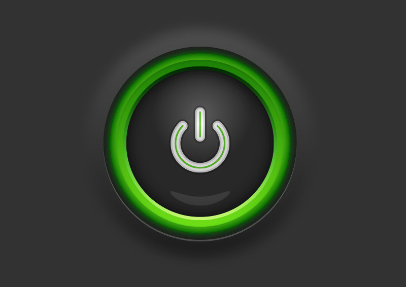 Green Power Button Vector Illustration 800x566 Green Power Button Vector Illustration