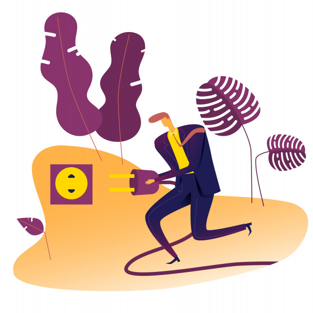 626x625 Businessman Plugging Power Cord Into Outlet Vector Premium Download