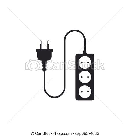 450x470 Electric Extension Cord Icon Isolated Power Plug Socket Flat