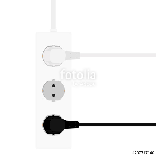 500x500 Electric Extension Cord Vector Illustration Stock Image