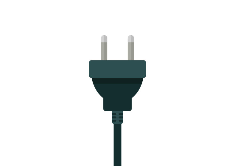 800x566 Power Cord Flat Vector Icon