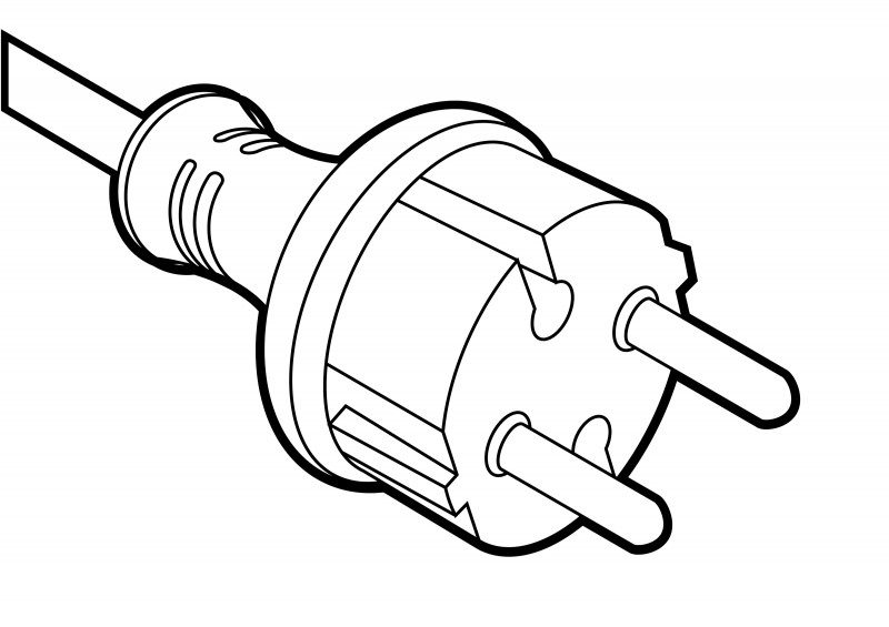 800x565 Power Cord Outline Vector Illustration