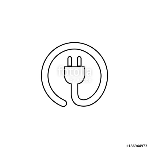 500x500 Power Cord Vector Icon Stock Image And Royalty Free Vector