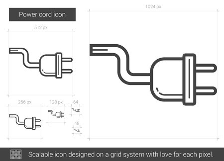 450x324 Power Cord Vector Line Icon Isolated On White Background Power