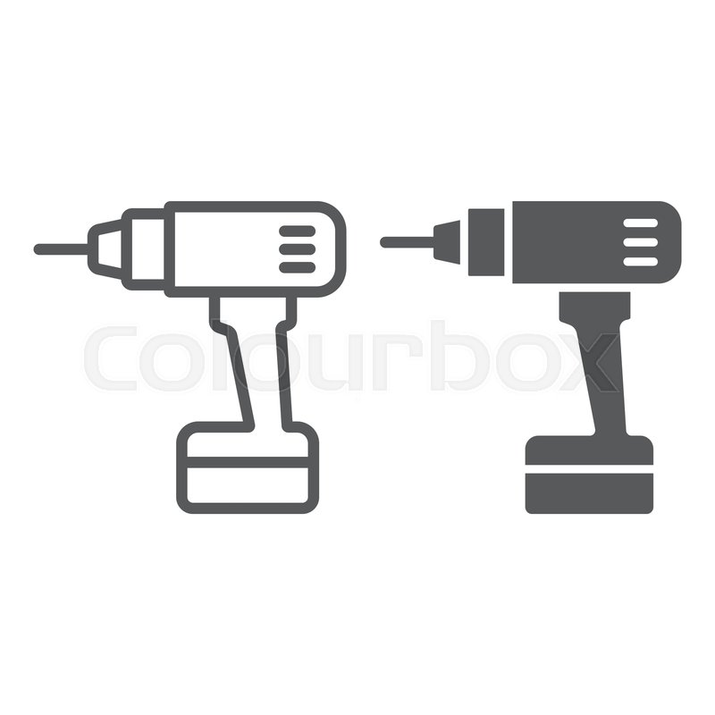 Electric Drill Line And Glyph Icon, Stock Vector Colourbox 800x800 Electric Drill Line And Glyph Icon, Stock Vector Colourbox