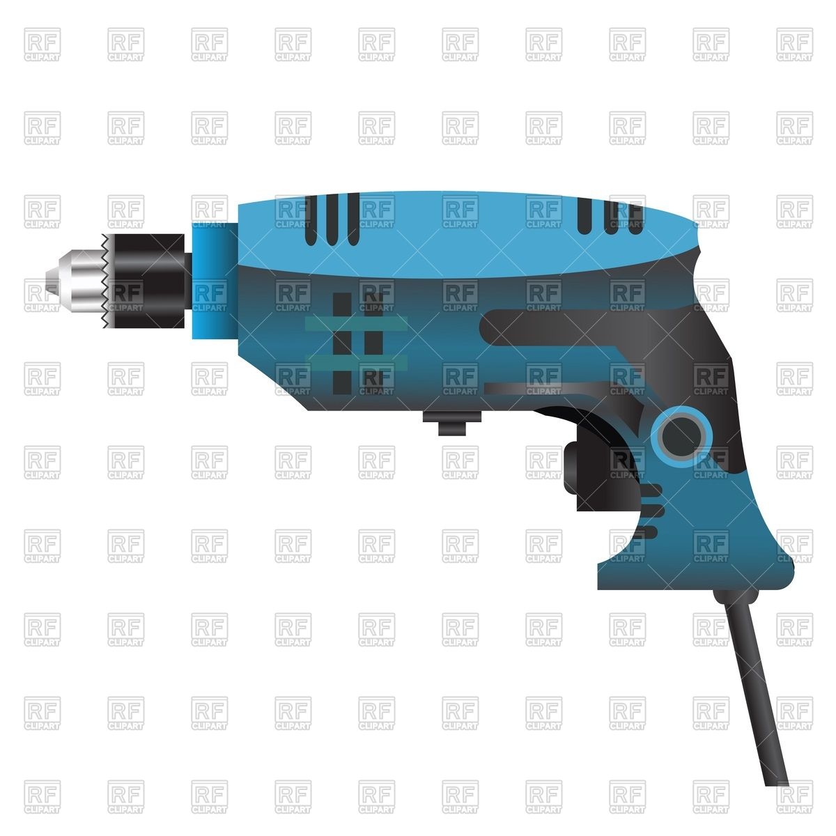 Blue Electric Drill On White Background Vector Image Of Objects 1200x1200 Blue Electric Drill On White Background Vector Image Of Objects