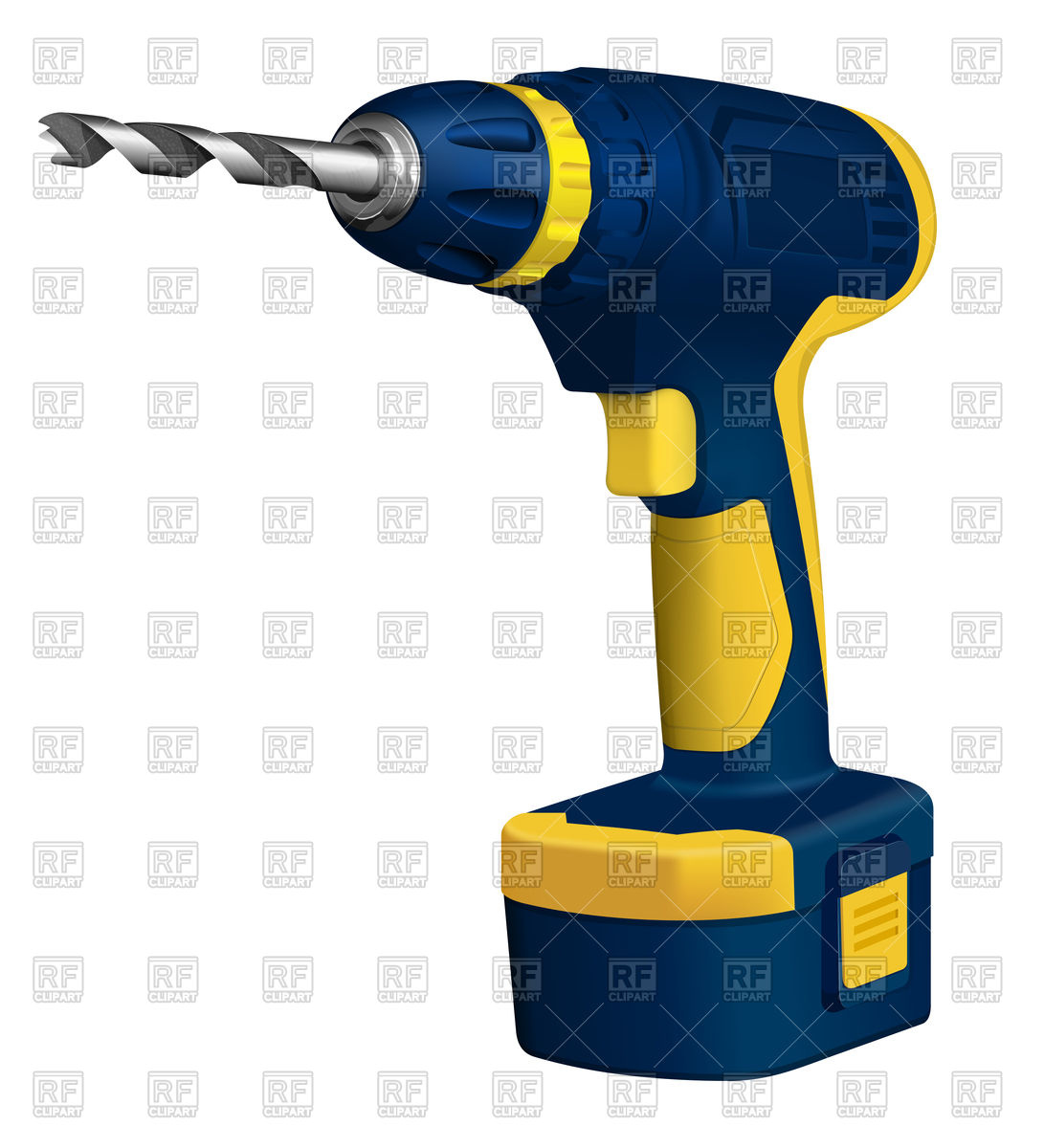 Realistic Cordless Drill Vector Image Of Objects 1091x1200 Realistic Cordless Drill Vector Image Of Objects