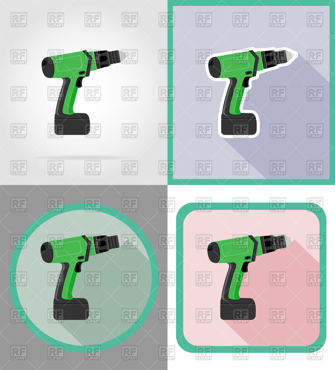 Set Of Electric Drill Flat Icons Vector Image Of Icons And Emblems 1086x1200 Set Of Electric Drill Flat Icons Vector Image Of Icons And Emblems