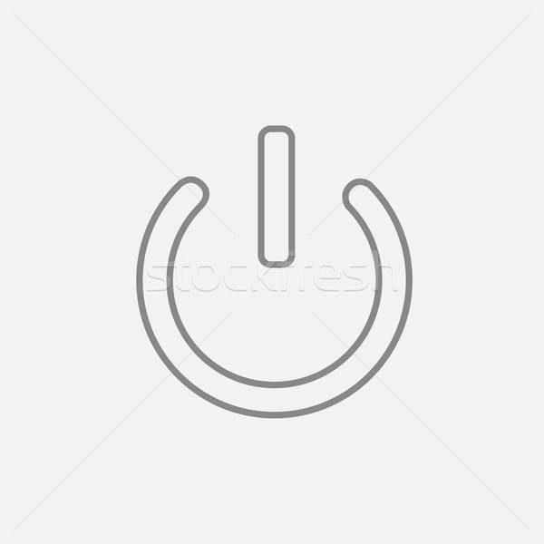600x600 Power Button Line Icon Vector Illustration Andrei Krauchuk