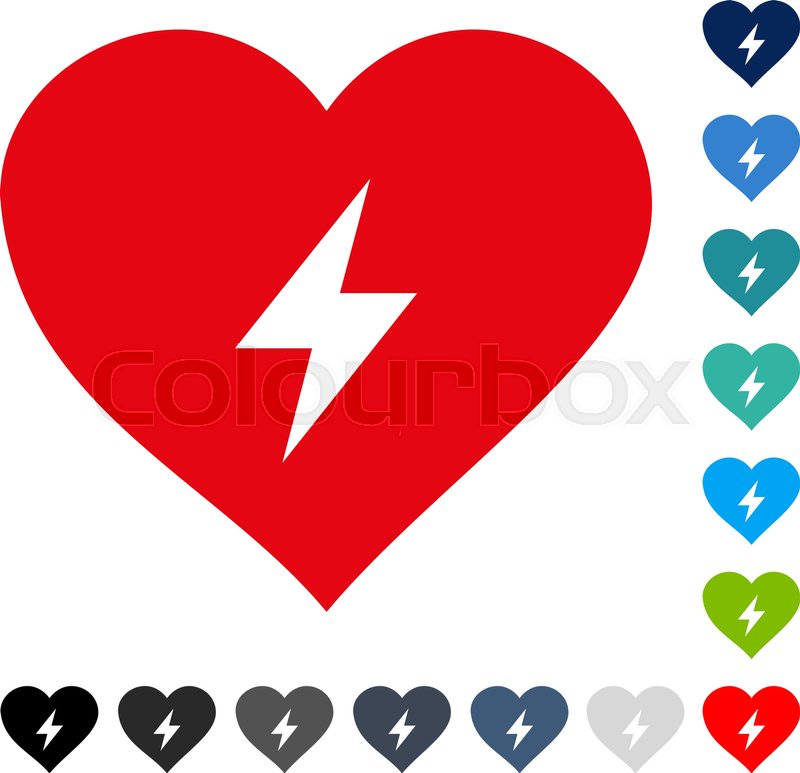800x773 Heart Power Icon Vector Illustration Stock Vector Colourbox
