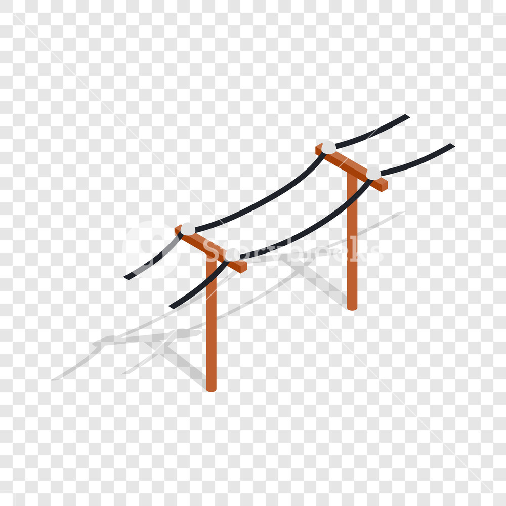 Power Line Isometric Icon On A Transparent Background Vector 1000x1000 Power Line Isometric Icon On A Transparent Background Vector