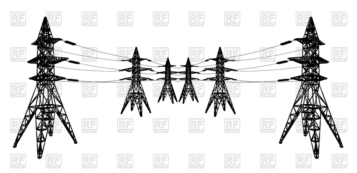 Power Lines And Electric Pylons Vector Image Of Objects 1200x584 Power Lines And Electric Pylons Vector Image Of Objects