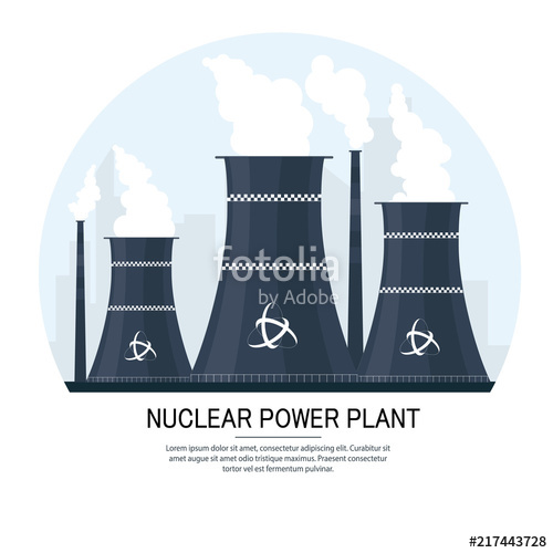 500x500 Nuclear Power Plant Vector Illustration For Background