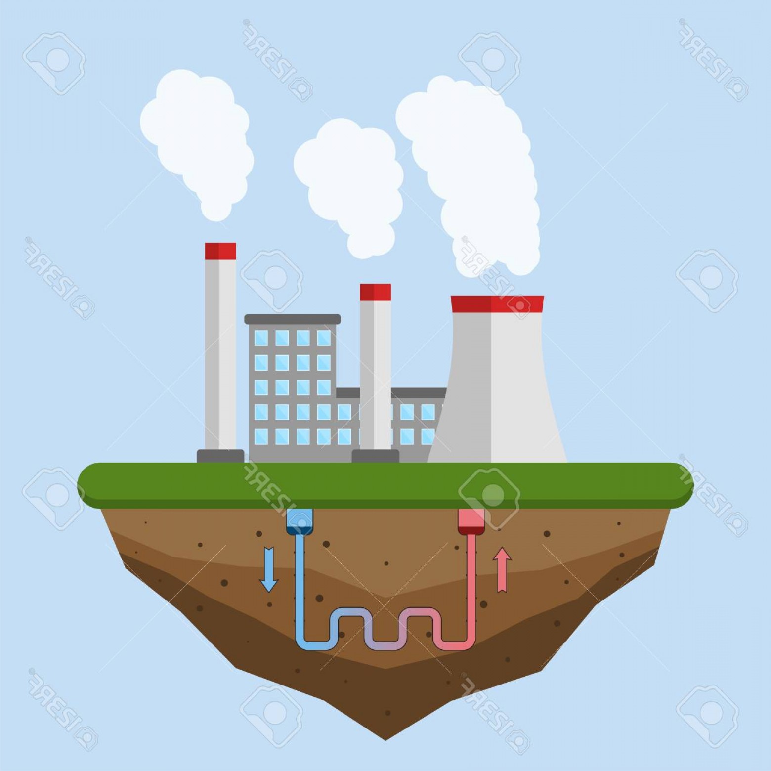 1560x1560 Photostock Vector Geothermal Energy Concept Eco Friendly