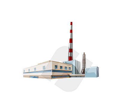 425x356 Power Plant Vector Clip Art