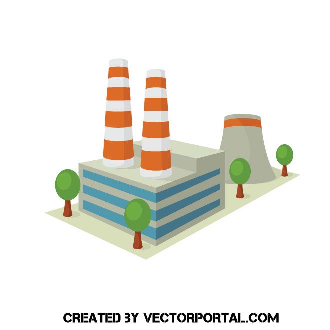 660x660 Thermal Power Plant Vector Image Architecture Vector Images