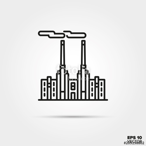 500x500 Coal Power Plant Vector Icon Stock Image And Royalty Free Vector