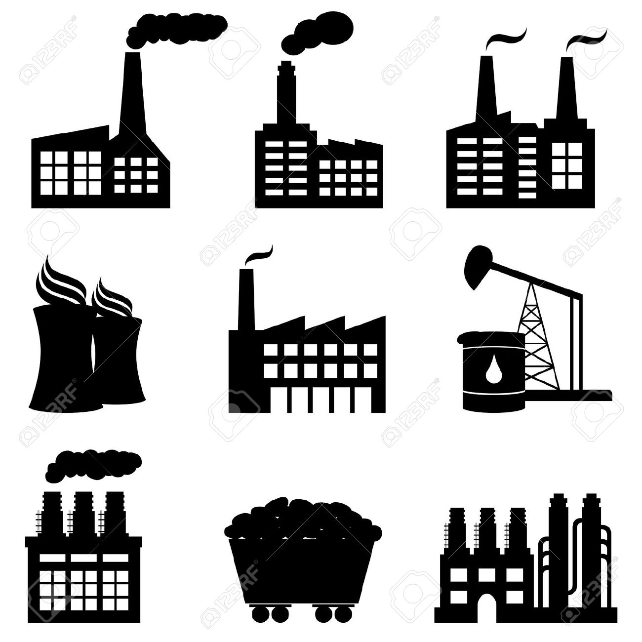 1300x1300 Collection Of 'power Plant Silhouette' Download More Than