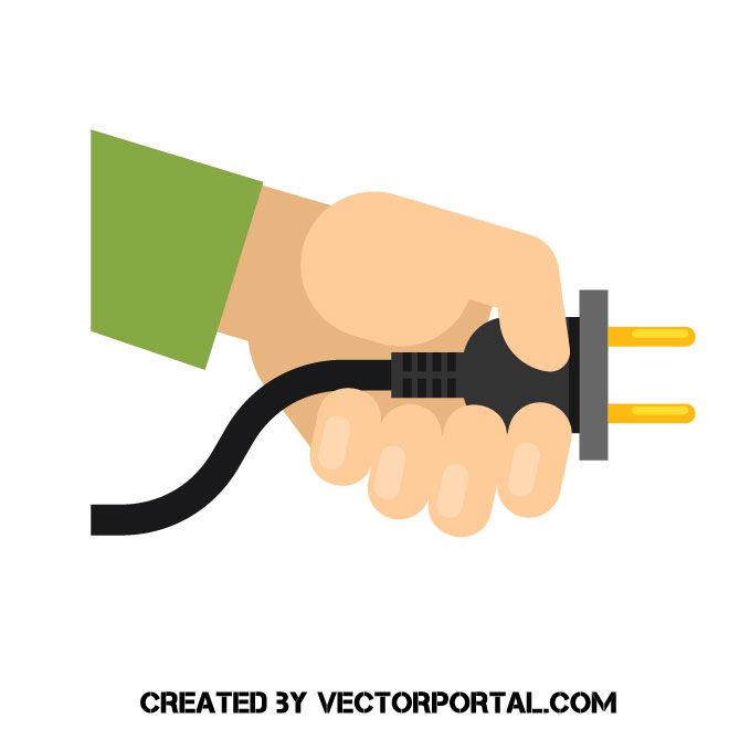660x660 Hand Holding Power Plug Vector Image Various Vectors Free