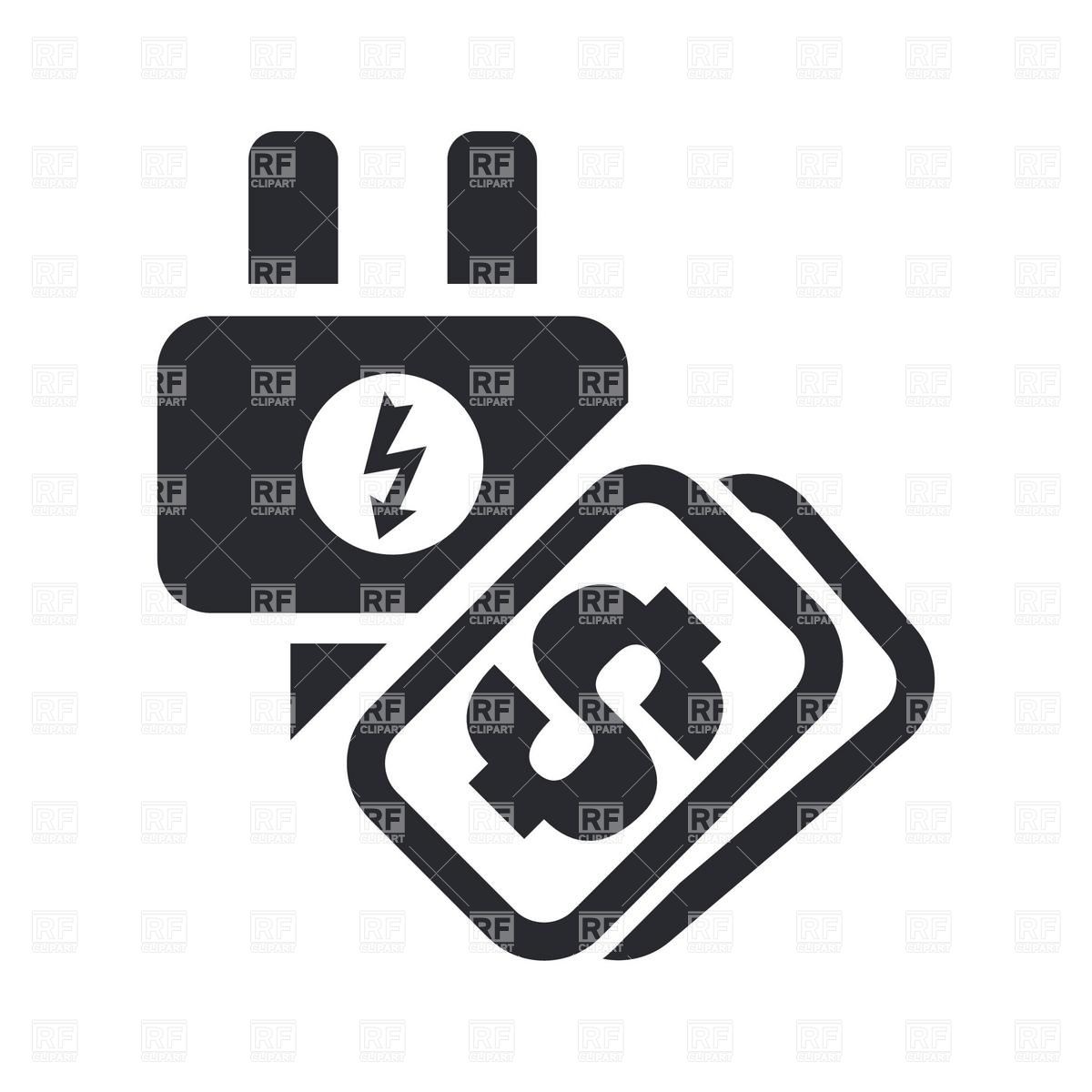 1200x1200 Electric Plug And Power Button Icons Vector Image Of Icons