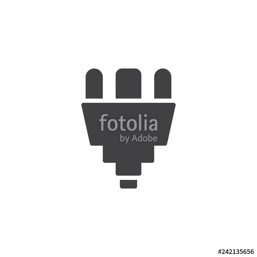 500x500 Type K Power Plug Vector Icon Filled Flat Sign For Mobile Concept