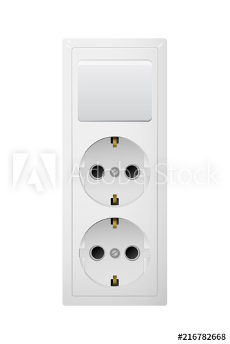 334x500 Electrical Socket Type F With Switch Power Plug Vector