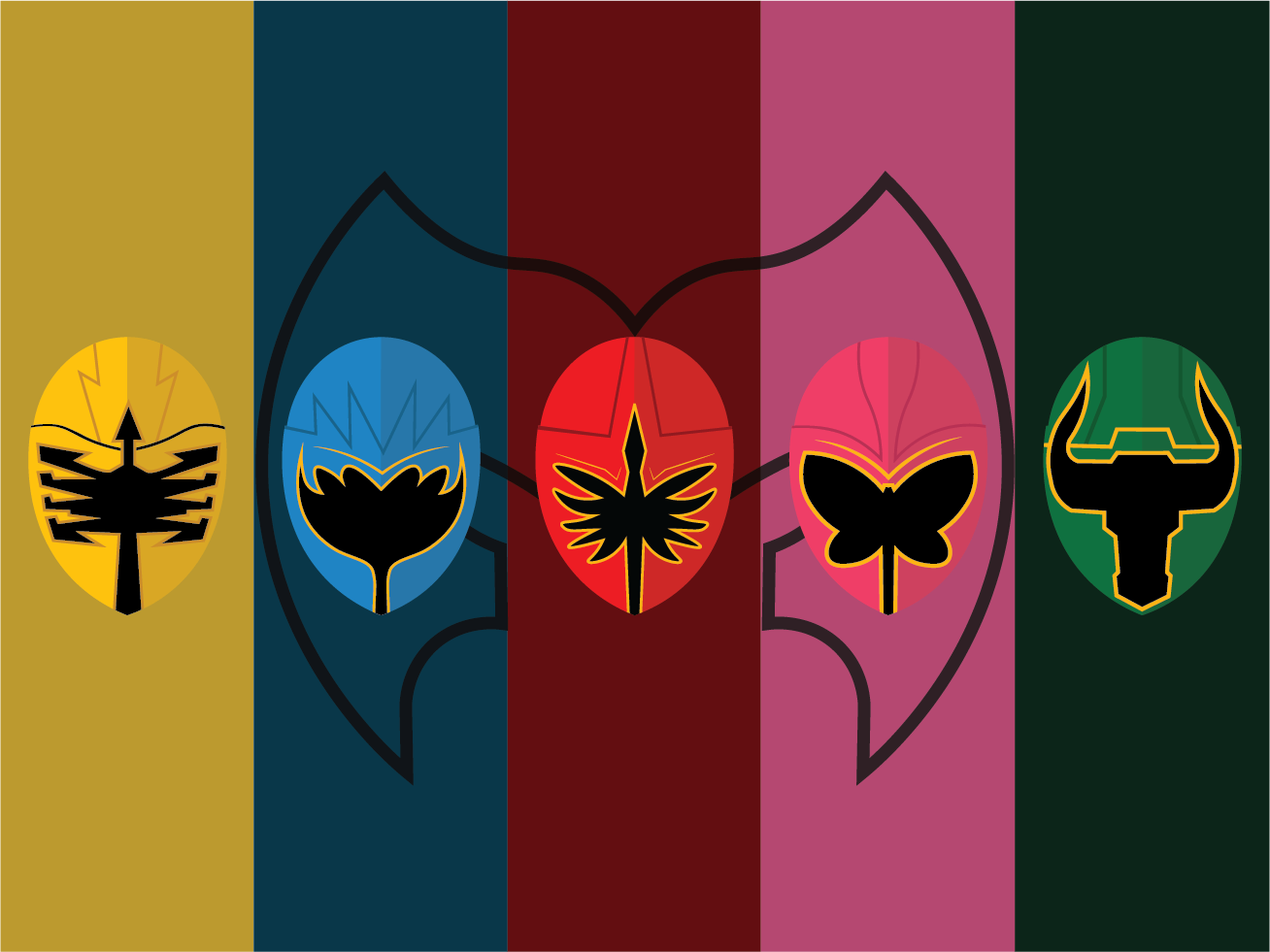 1308x981 Power Rangers Mystic Force Illustration