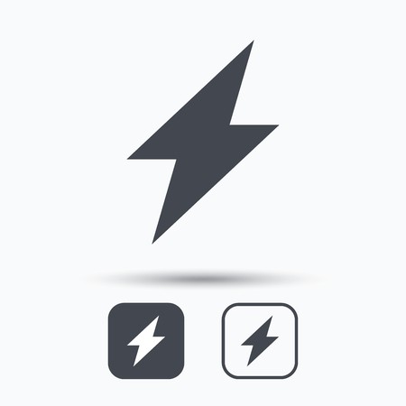 450x450 Lightning Icon Electricity Energy Power Symbol Square Buttons