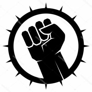 300x300 Stock Photo Raised Fist Grunge Force Strength Power Symbol Vector