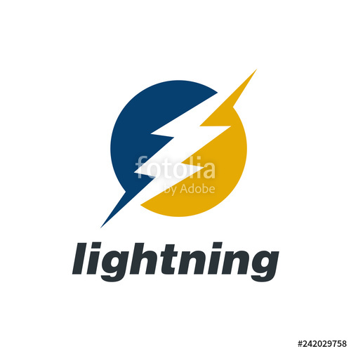 500x500 Lightning Flash, Electric Power Vector Logo Design Element Energy