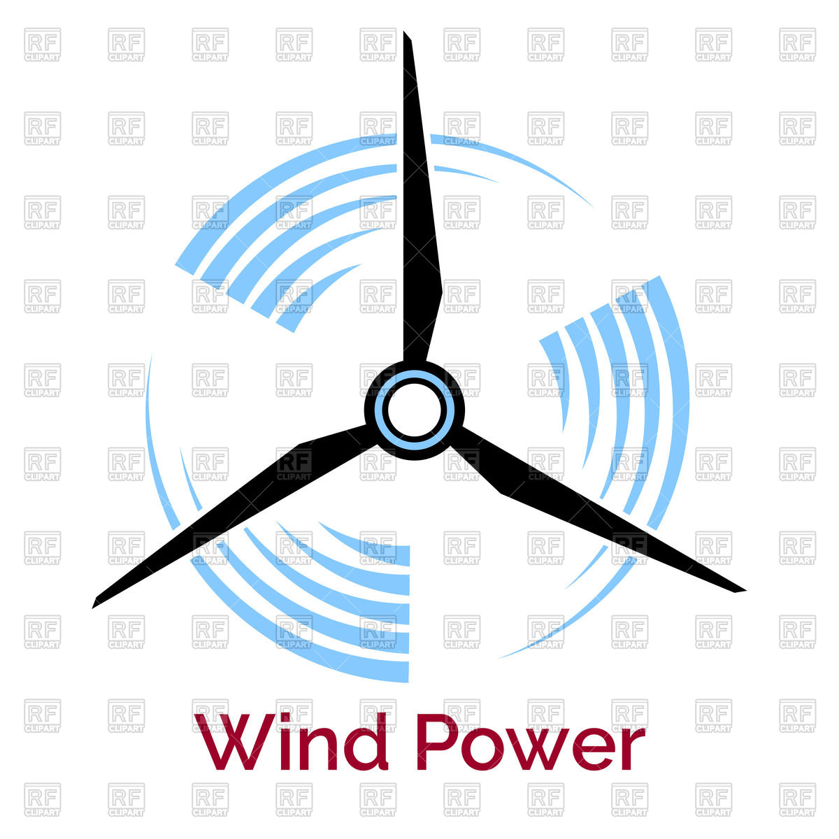 1200x1200 Company Logo With Wind Turbine And Slogan Wind Power Vector