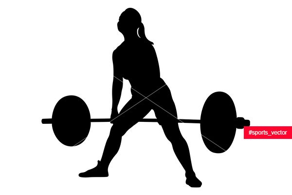 600x400 Woman Athlete Powerlifter Exercise Deadlift Black Silhouette