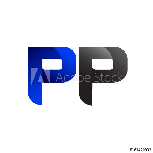 500x500 Modern Simple Initial Logo Vector Blue Grey Pp