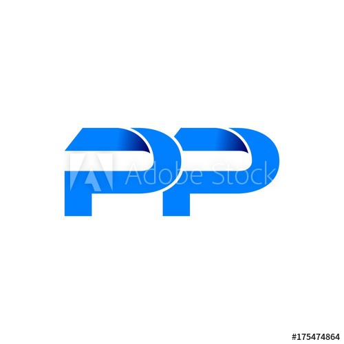 500x500 Pp Logo Initial Logo Vector Modern Blue Fold Style