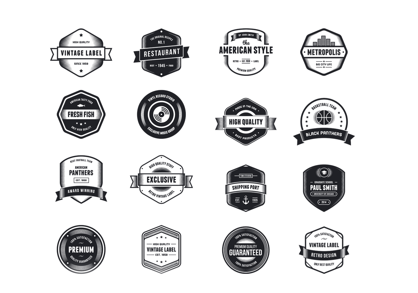 1400x980 Vintage Logo Vector Pack Two
