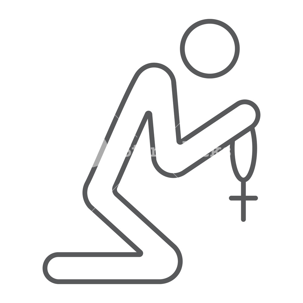 1000x1000 Prayer Thin Line Icon, Religious And Pray, Person Sign, Vector