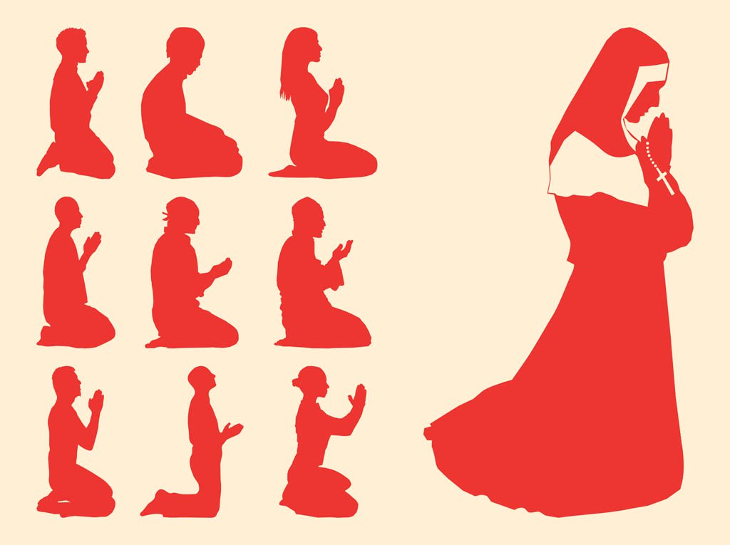 1024x765 Praying People Vector Art Graphics