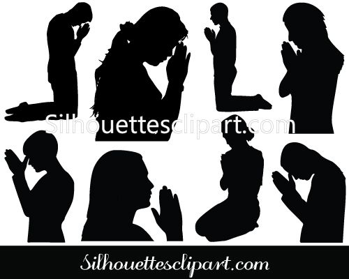 500x400 Praying Silhouette Vecor People Vector Graphics Silhouette