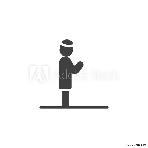 500x500 Islamic Prayer Vector Icon Namaste Filled Flat Sign For Mobile